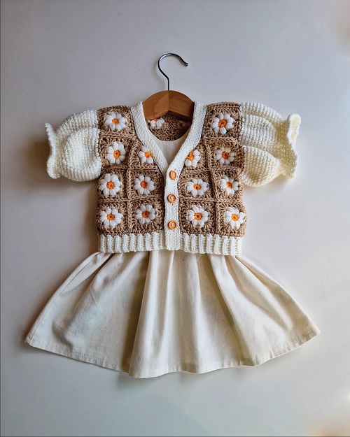 Daisy Puff Cardigan
