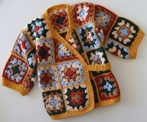 Crochet Granny Square Baby Cardigan Free Patterns 2