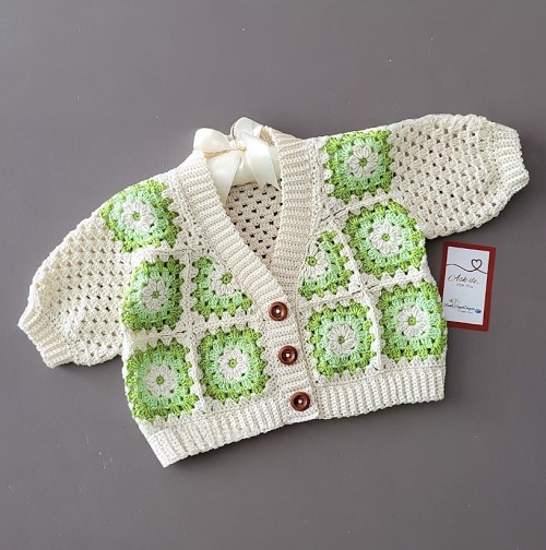 granny squares baby cardigan