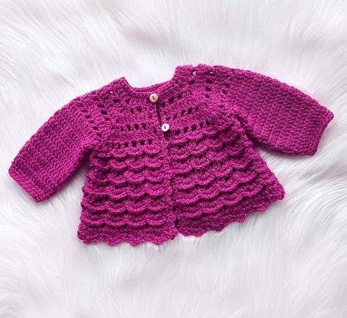 Beautiful Raspberry Baby Cardigan