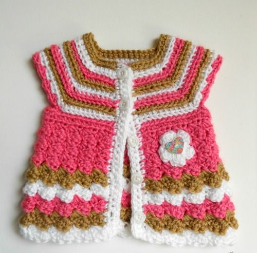 Crochet Layered Baby Cardigan