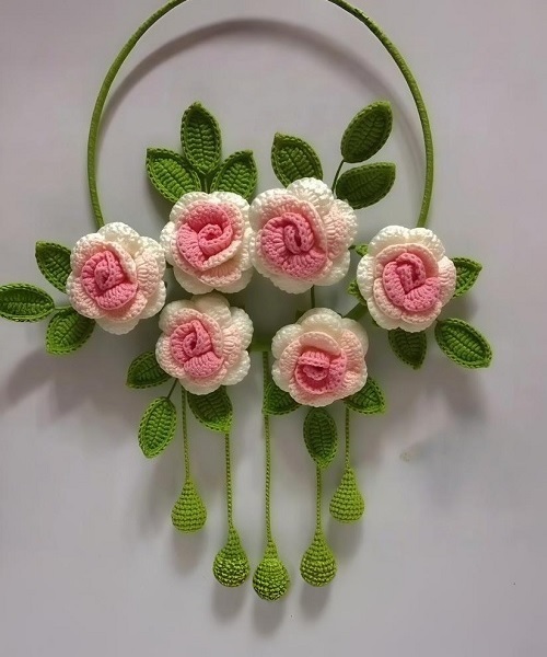 Crochet Rose Wall Hanging Free Patterns 1