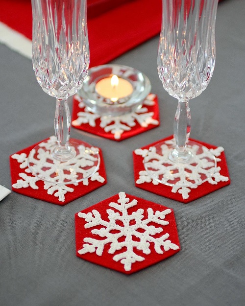 Snowflakes Coasters Crochet Pattern