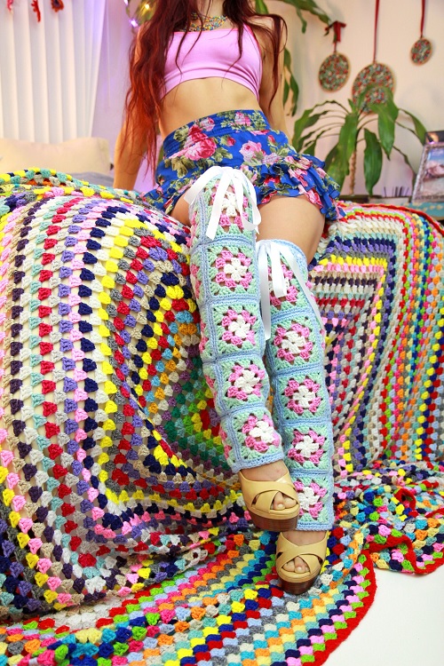 Pastel Granny Square Leg Warmers