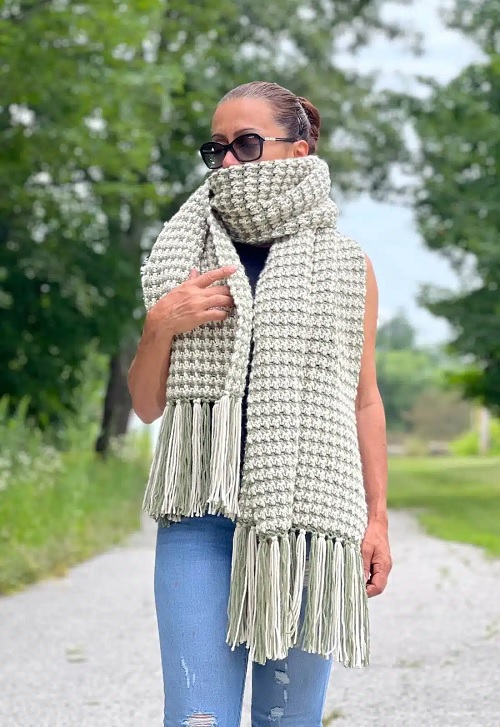 Easy Oversized Crochet Scarf Free Pattern