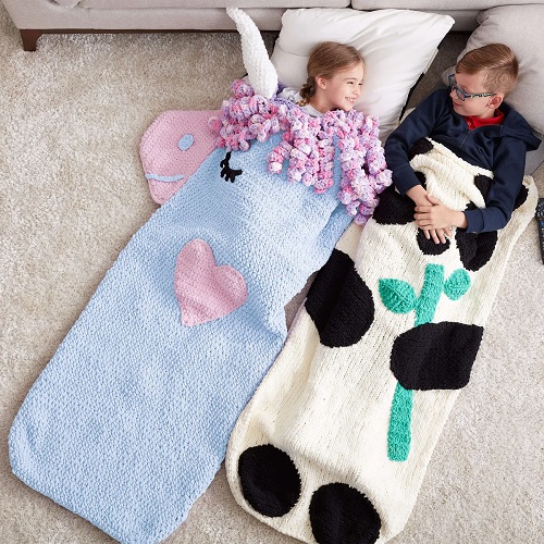 Crochet Unicorn Snuggle Sack
