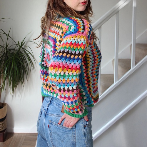 Crochet Striped Sweater Free Patterns 13
