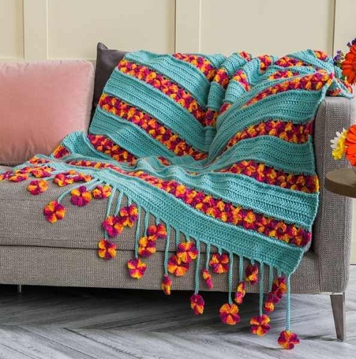 LOVELY Flower Garden Crochet Blanket!