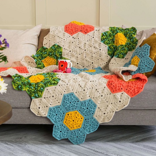 Free Crochet Flower Patch Throw Pattern