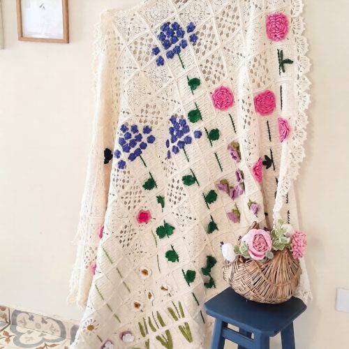 Crochet Granny Flower Blanket