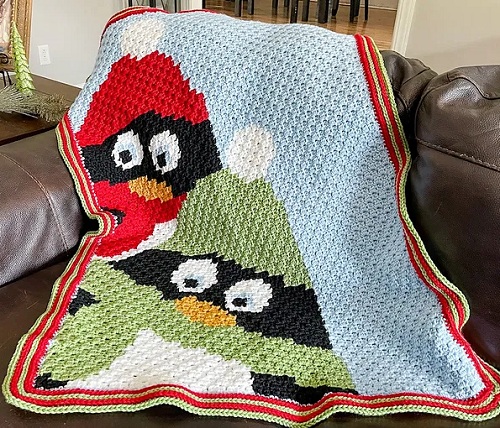 Penguin Crochet Blanket Pattern | Cozy Winter C2C Throw