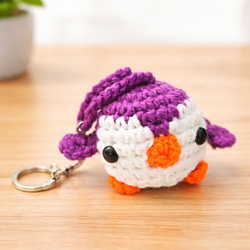 Mini Penguin Amigurumi Keychain