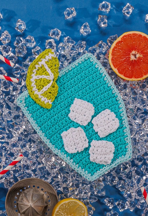 Free Lily Summer Sips Crochet Dishcloth Pattern