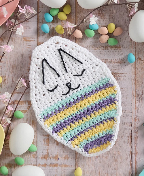 Free Lily Crochet Egg-cellent Bunny Dishcloth Pattern