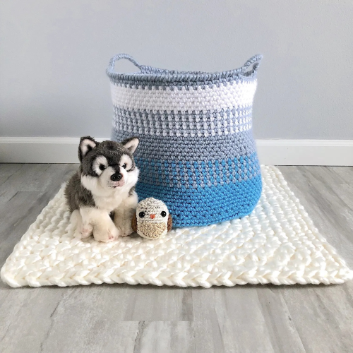 12 Crochet Floor Basket Free Patterns