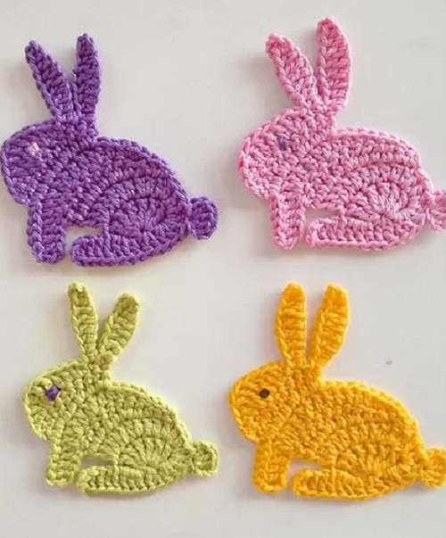 Crochet bunny rabbit applique motif