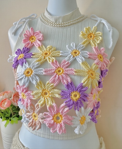 6 Crochet Floral Tank Top Free Patterns 3 🌼How To Crochet Top | Flower Crochet Top🌼