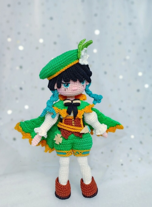 11 Crochet Genshin Impact Free Patterns 7 #55| Venti Genshin Impact Crochet Tutorial | DIY Amigurumi Doll tutorial | PART 1