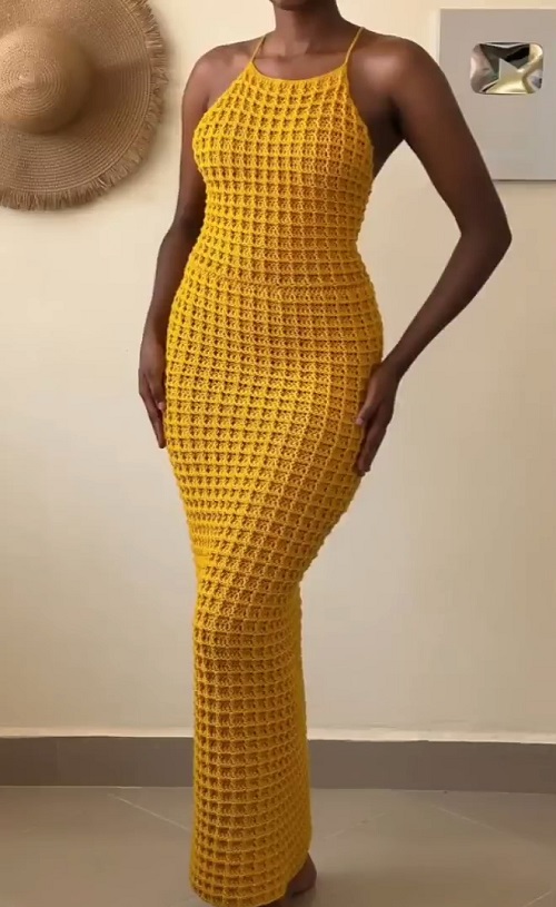 5 Waffle Stitch Dress Free Crochet Patterns 5 Crochet waffle stitch halter dress