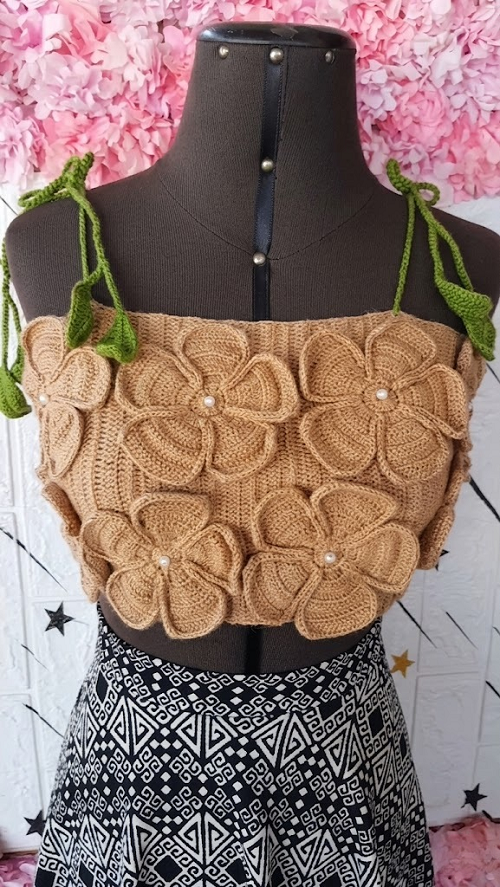 7 Crochet Floral Zara Top Free Patterns 9 crochet floral crop top