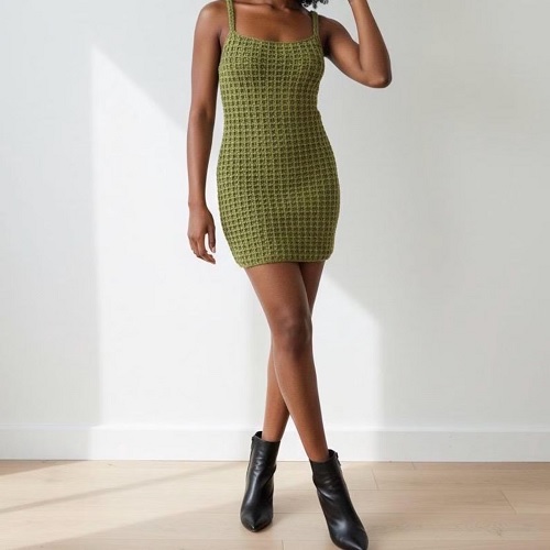 5 Waffle Stitch Dress Free Crochet Patterns 3 Waffle Stitch Dress