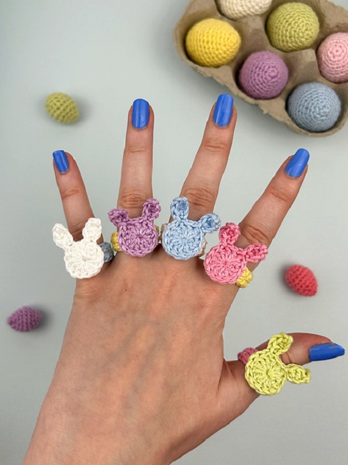 5 Crochet Animal Rings Free Patterns 4 bunny-ring