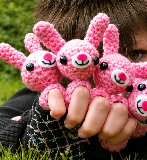 5 Crochet Animal Rings Free Patterns 6 bunny-ring