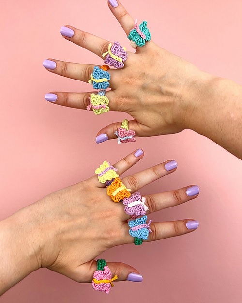 5 Crochet Animal Rings Free Patterns 7 butterfly-ring