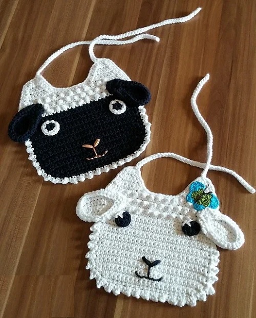 13 Animal Baby Bibs Free Crochet Patterns 3 Little Lamb Baby Bib
