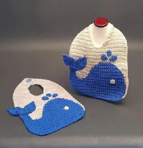 13 Animal Baby Bibs Free Crochet Patterns 7 The Blue Whale Baby Bib
