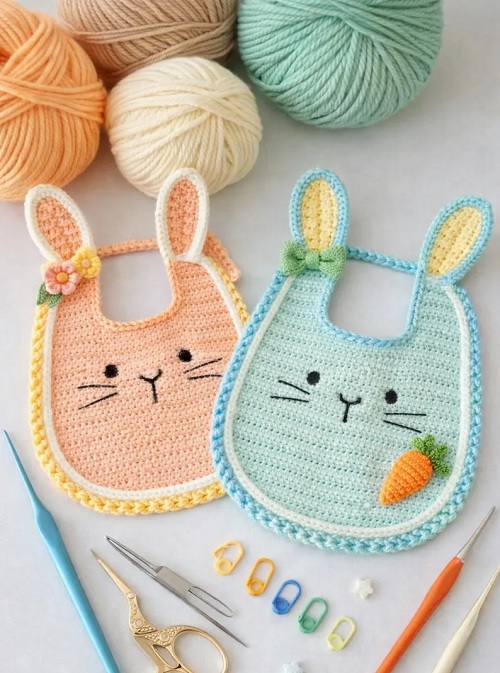 13 Animal Baby Bibs Free Crochet Patterns 9 Crochet Bunny Baby Bib