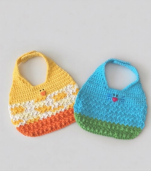 13 Animal Baby Bibs Free Crochet Patterns 5 Free Pattern: Spring Bibs